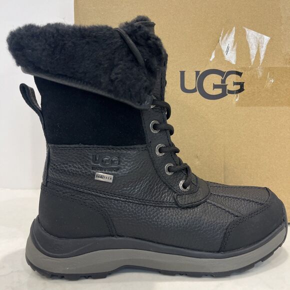 UGG NEW Adirondack III Black Waterproof Winter Boots Womens US 5 EU 36 Lace Up - Picture 3 of 16